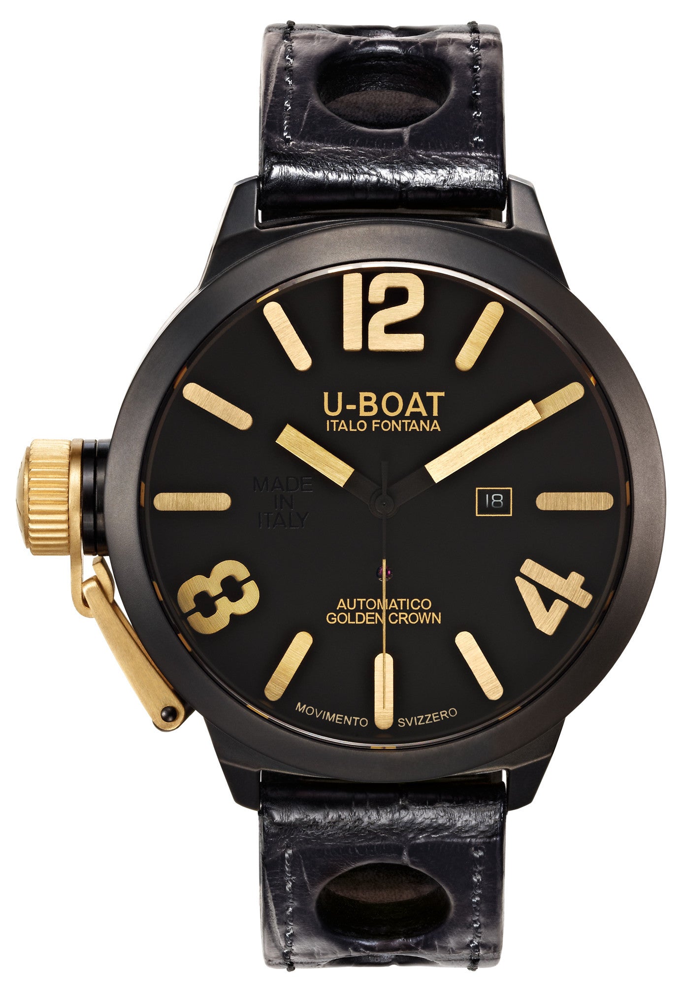 U-Boat Watch Classico Golden Crown 53 AB 18K Y 1 D 1215 Watch