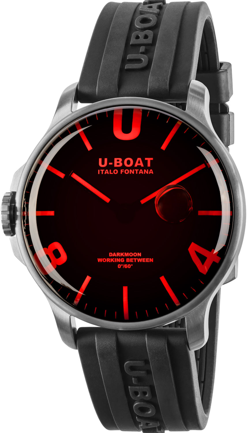 Photos - Wrist Watch U-Boat Watch Darkmoon Red Glass SS - Black UB-971 