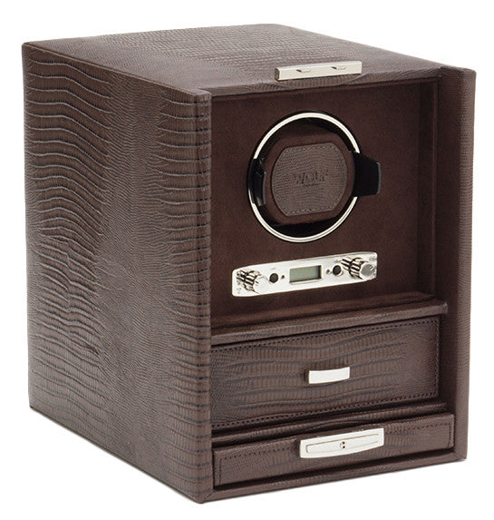 Wolf Watch Winder Blake Single And Storage Brown Lizard 460695