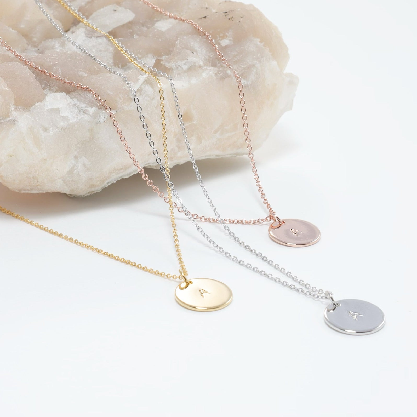 Dainty Gold Initial Necklace Two or More Discs - Lulu + Belle Jewellery