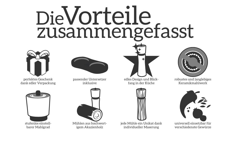 Vorteile Gewürzmühlenset