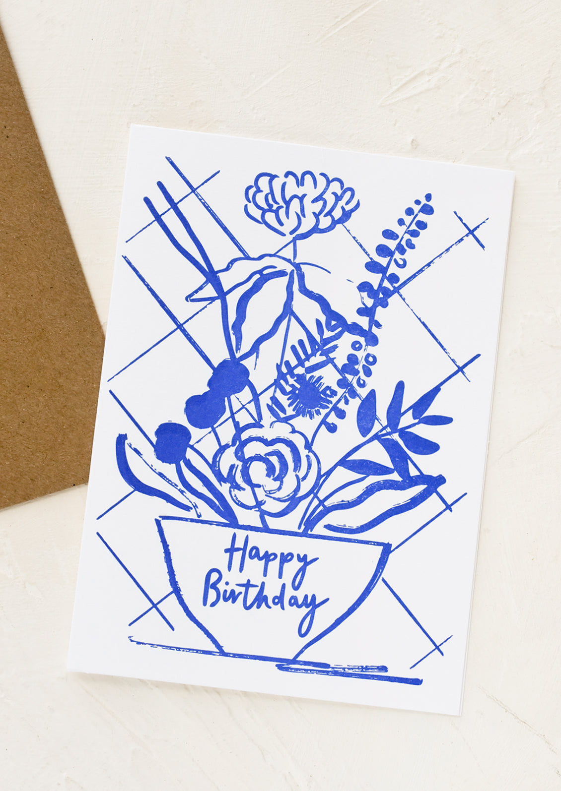 Arrangement in Blue Birthday Card