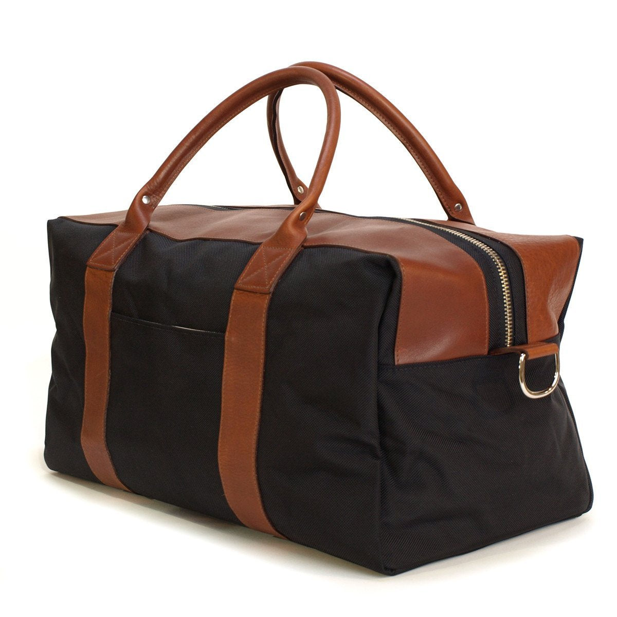 the newer Worton Weekender design features a wrap-around main zipper and thicker leather straps down the side