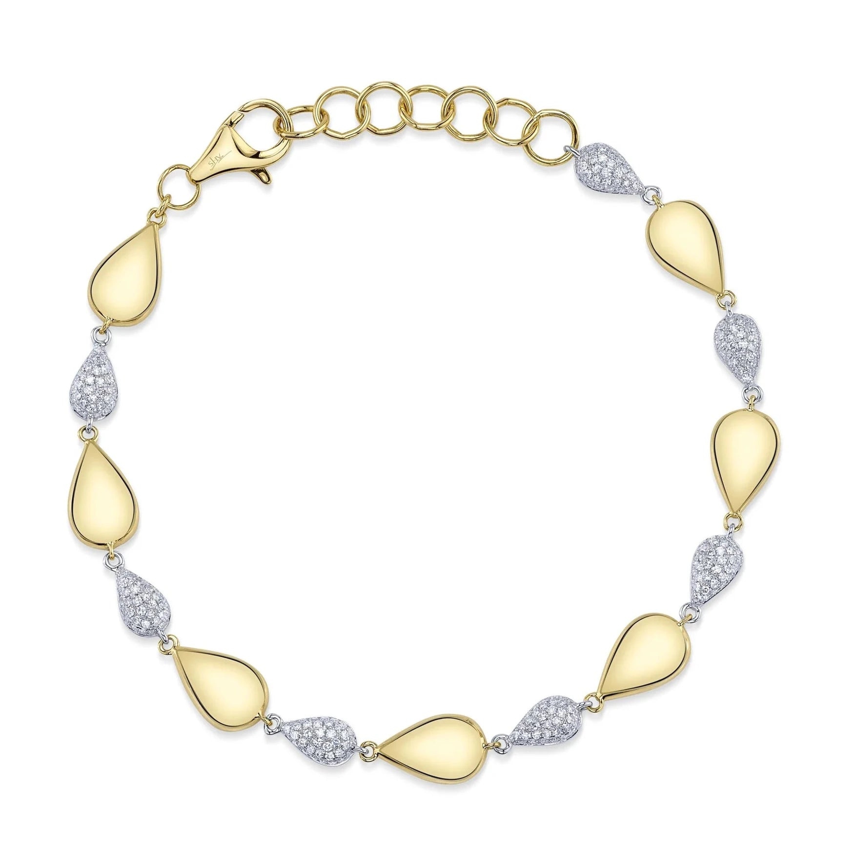14K GOLD DIAMOND ADDY PEAR BRACELET