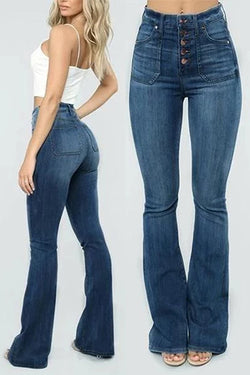 high rise stretchy jeans