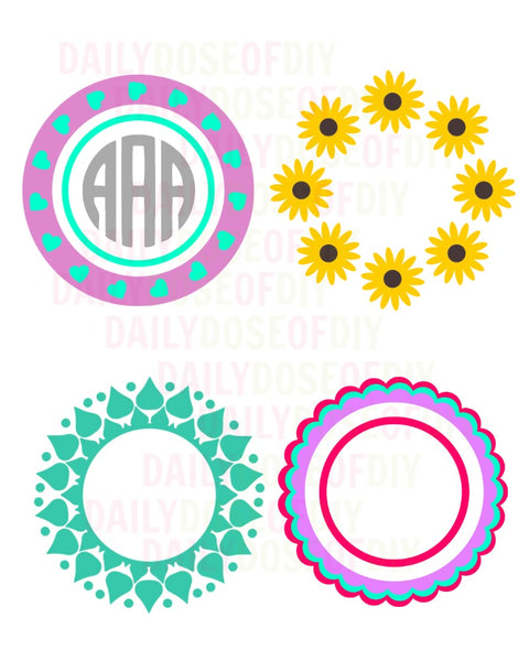 Download Circle Monogram Svg File Set Daily Dose Of Diy