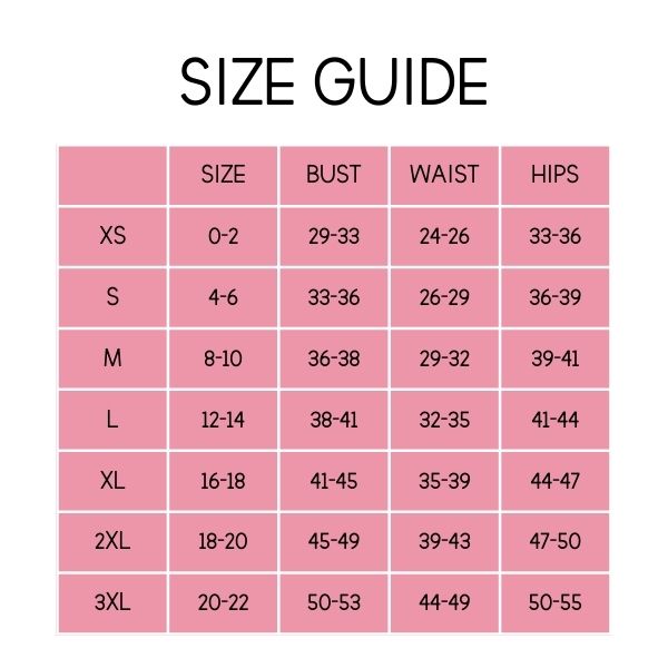 Size Charts, K.E.Y. Boutique