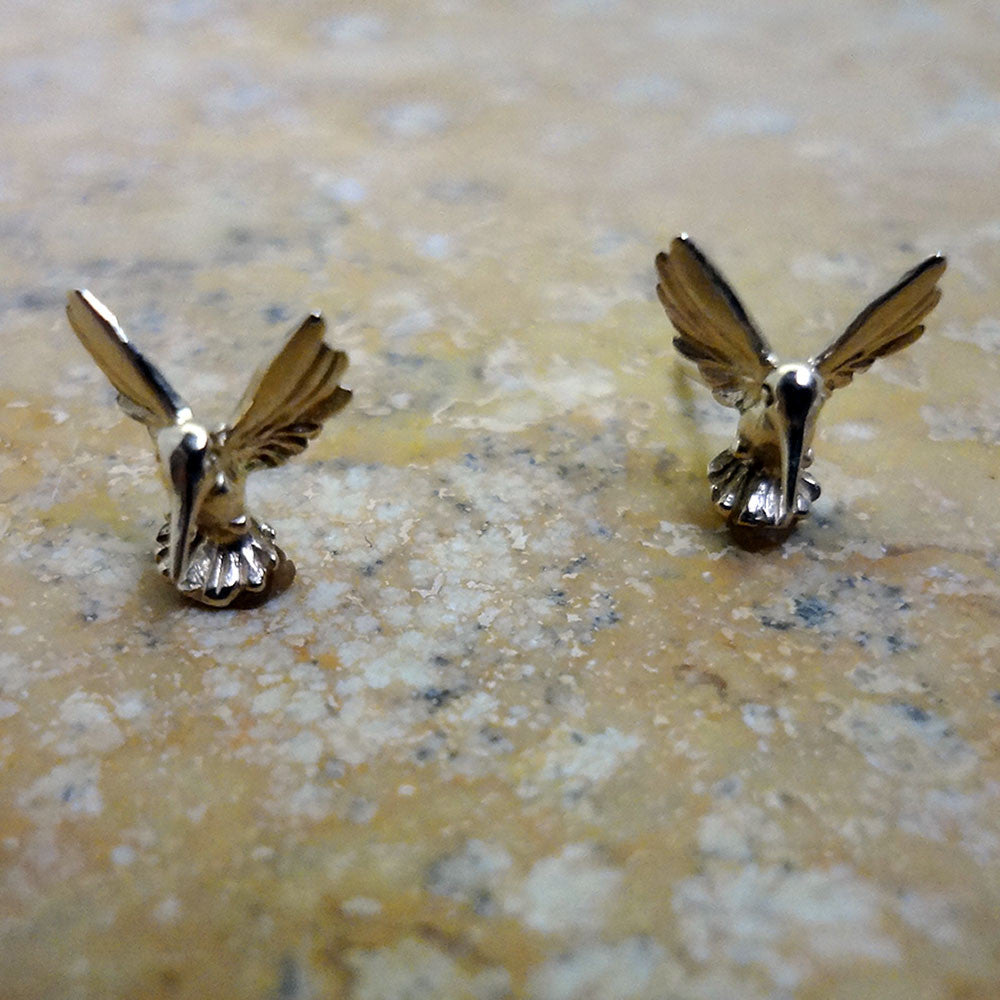 hummingbird bird earrings silver 14k gold small cute handmade USA best ...