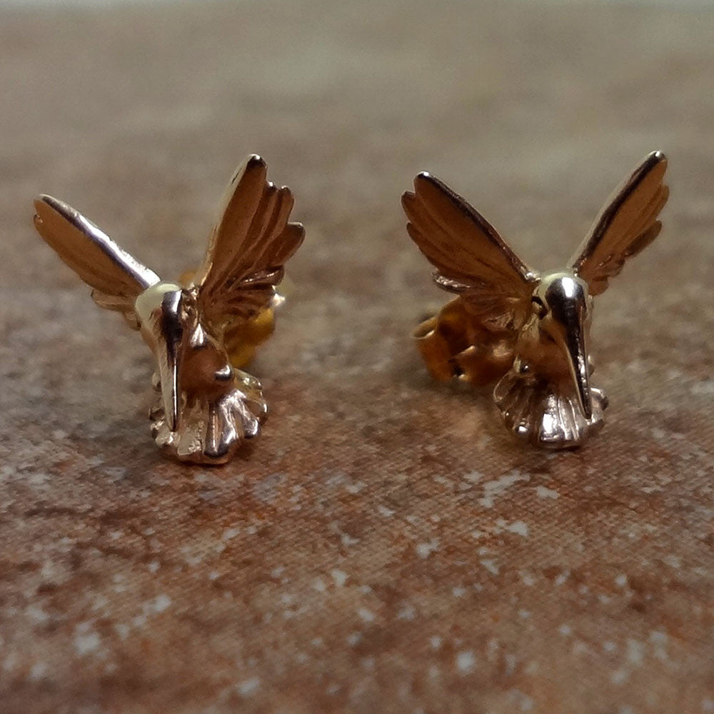 hummingbird bird earrings silver 14k gold small cute handmade USA best ...