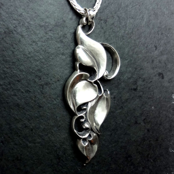 nature jewelry ivy leaf pendant 14k gold silver diamonds handmade USA ...