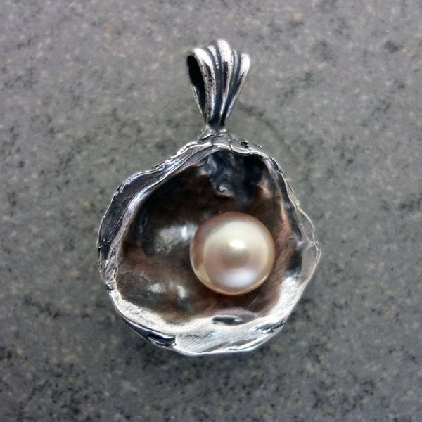 oyster ocean pendant charm realistic jewelry silver14k gold handmade ...