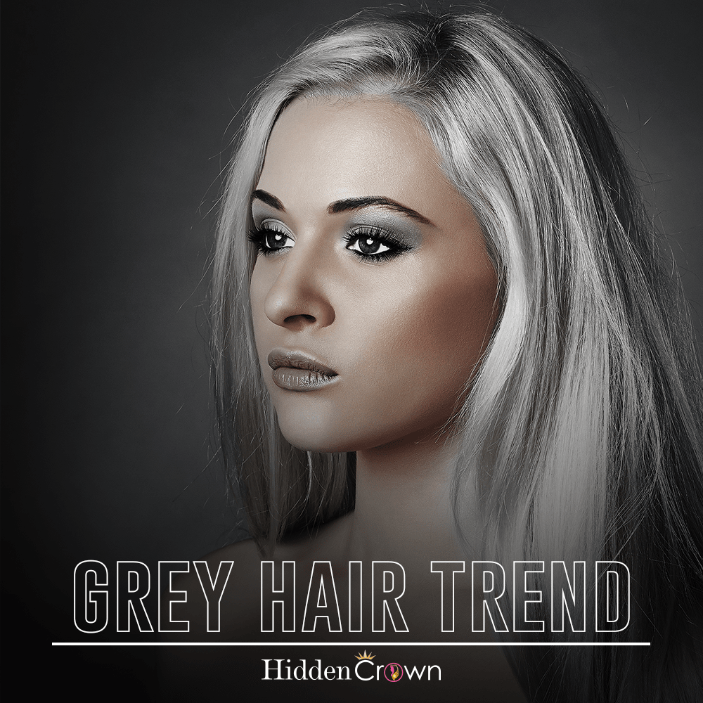 Grey Hair Trend Hidden Crown Hair Extensions