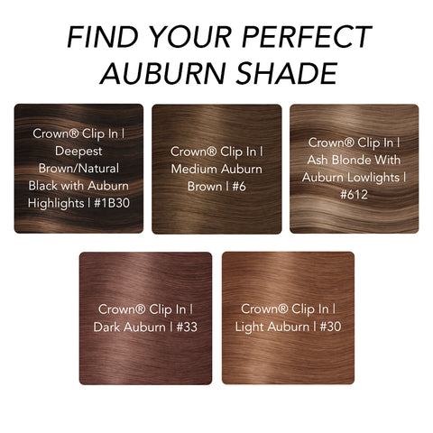 hidden crown clipin auburn hair color shades