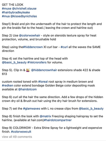 Chrishell stause creative emmys 2021 bradley leake hair red carpet hidden crown clip ins step by step instructions products