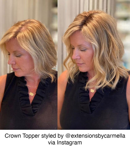 Hidden crown hair extensions crown topper extensions by carmella instagram blonde
