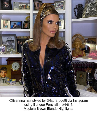 Lisa rinna laura rugetti hidden crown hair instagram flipped hair bungee ponytail Y2K