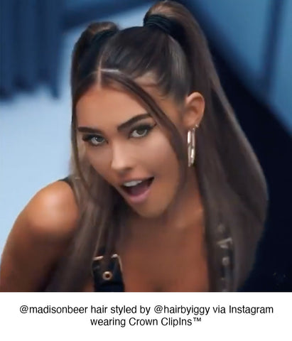 Madison beer hair by iggy hidden crown hair instagram Y2K hair crown clipins