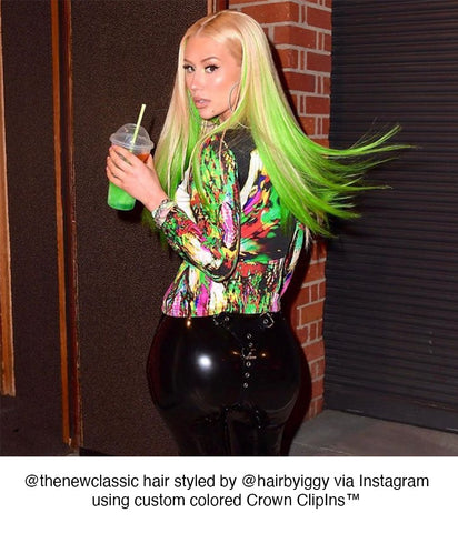 The new classic hair by iggy instagram hidden crown hair crown clip ins Y2K hair two tone bold color
