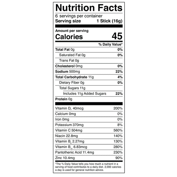 liquid iv immune support nutrition facts