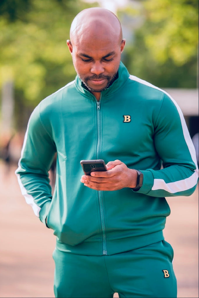 green white stripe tracksuit