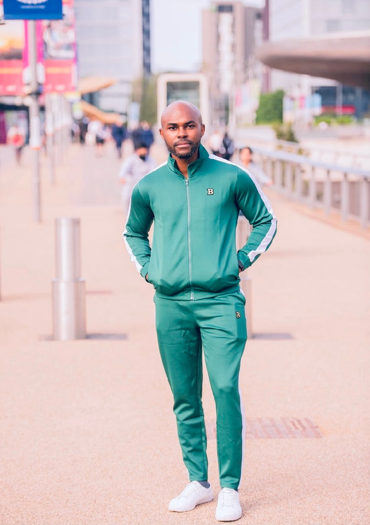 green white stripe tracksuit