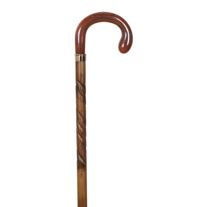 Cane fist shell, beech, carved, rubber Metacrilate handle, 22 mm., Car –  The Walking Stick Company