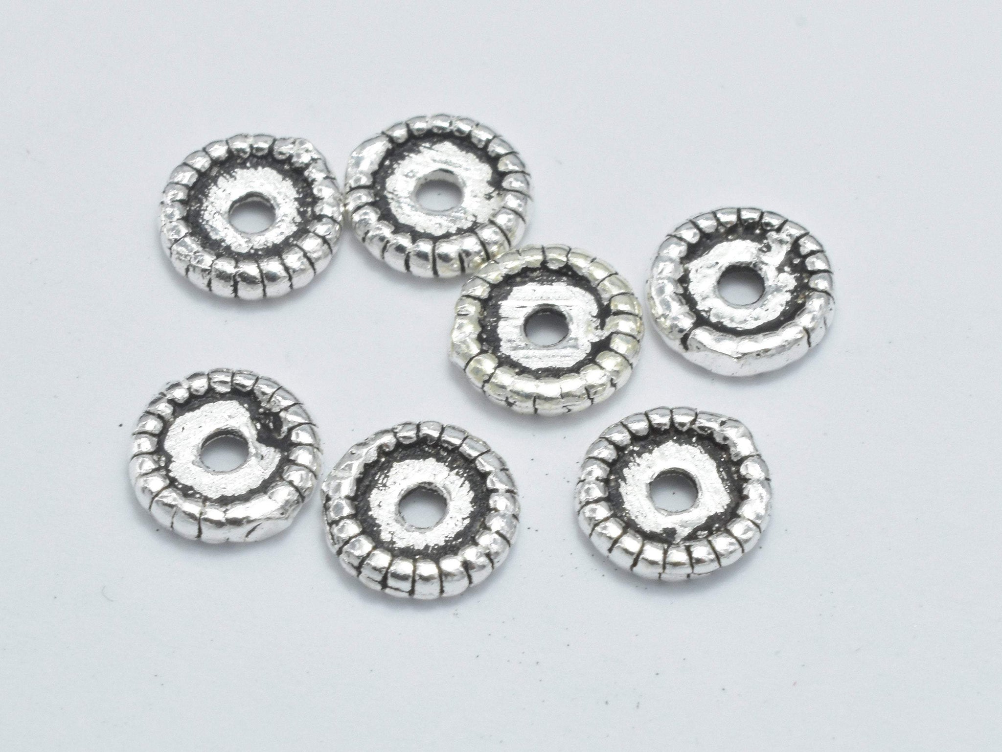 10pcs 925 Sterling Silver Spacers-Antique Silver, 6mm Space – BeadBasic