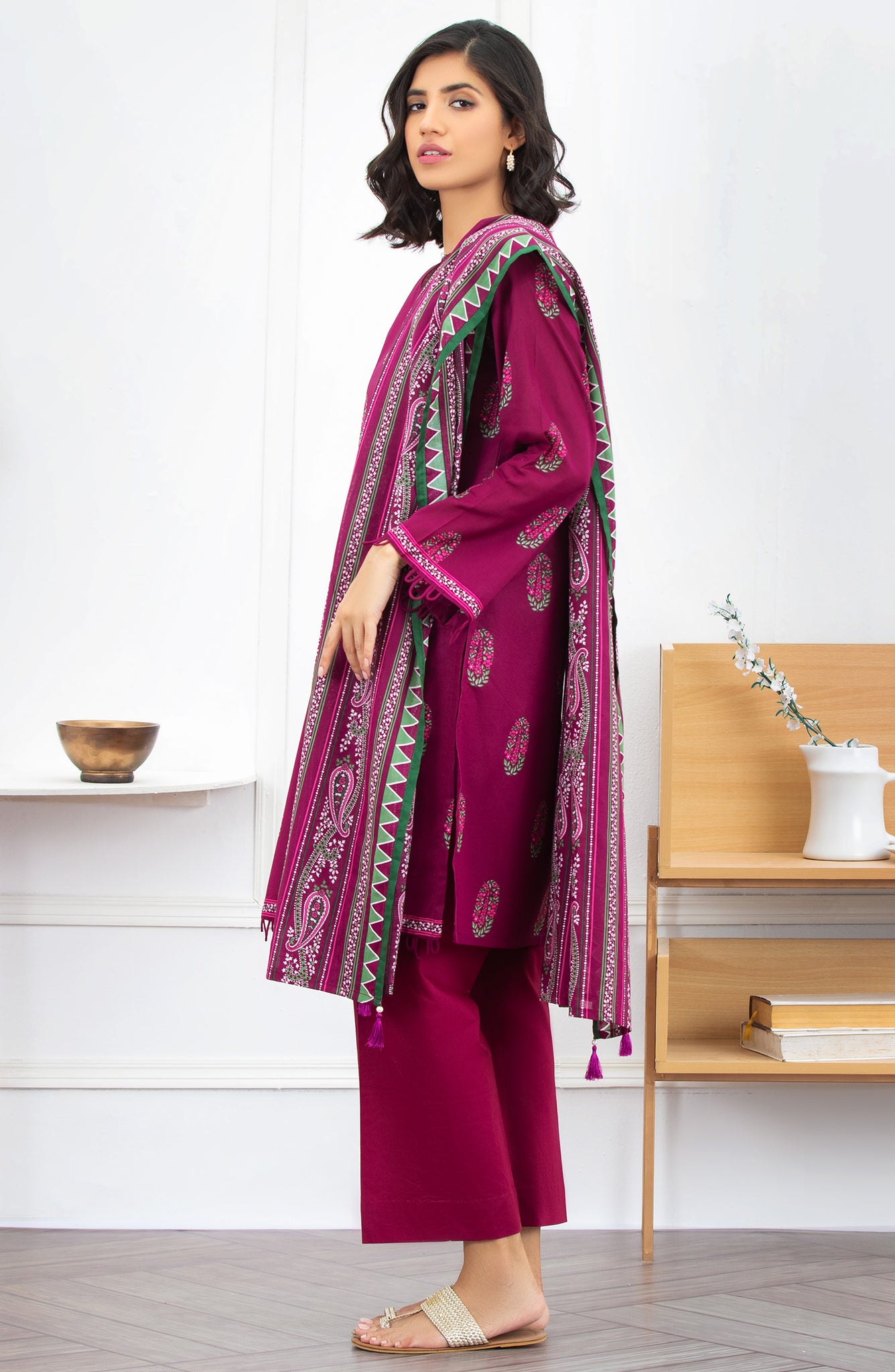 Unstitched 3 Piece Printed Lawn Suit 