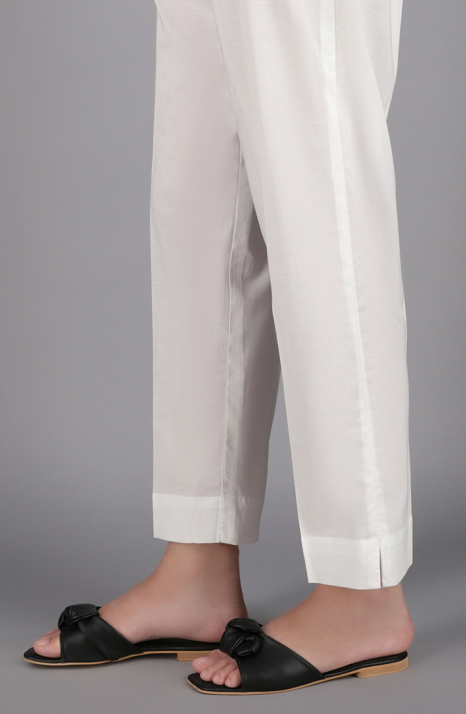Orient Stitched Bottoms 1 Piece Plain Cambric Pants - Nrp-104/S White