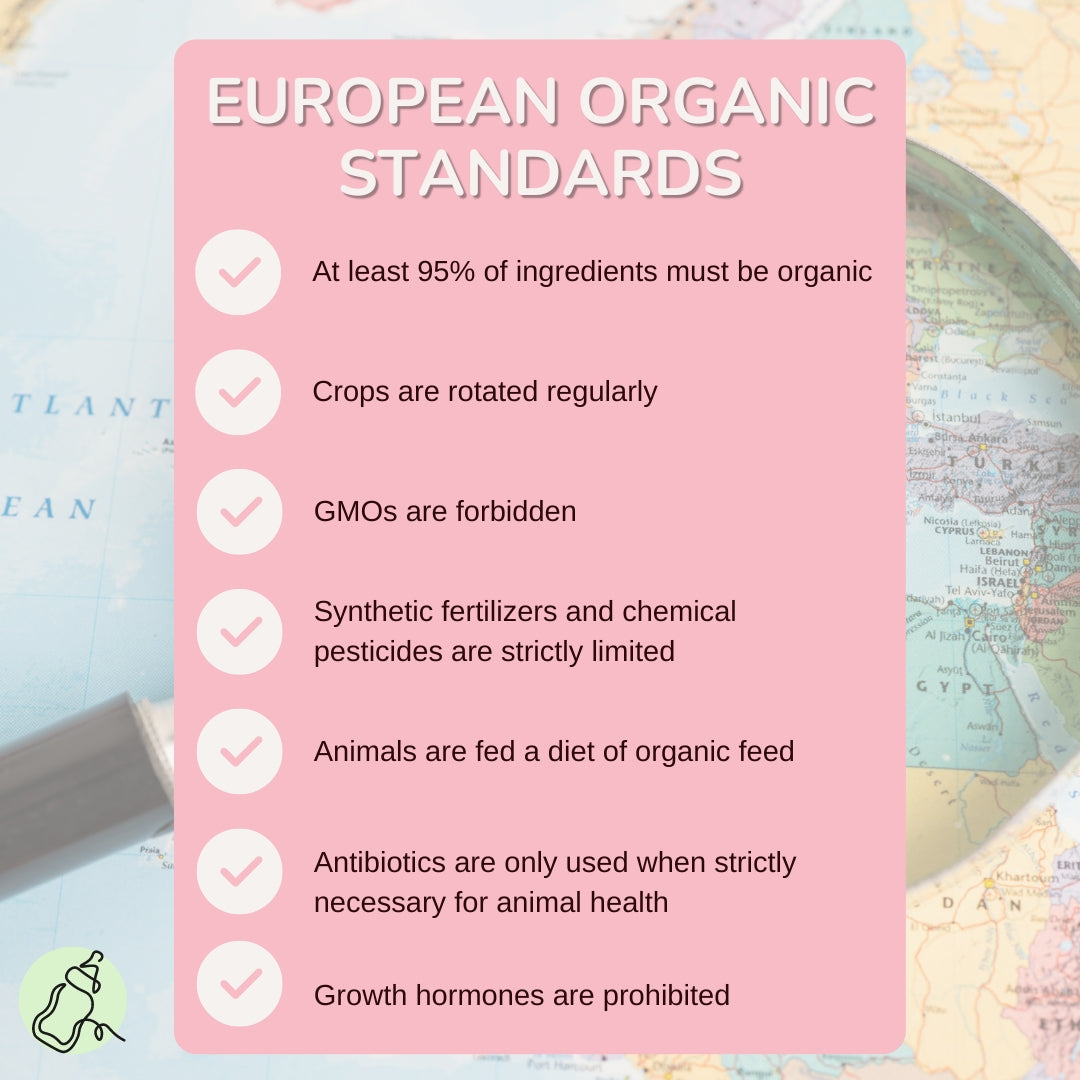 European organic standards - baby milk bar