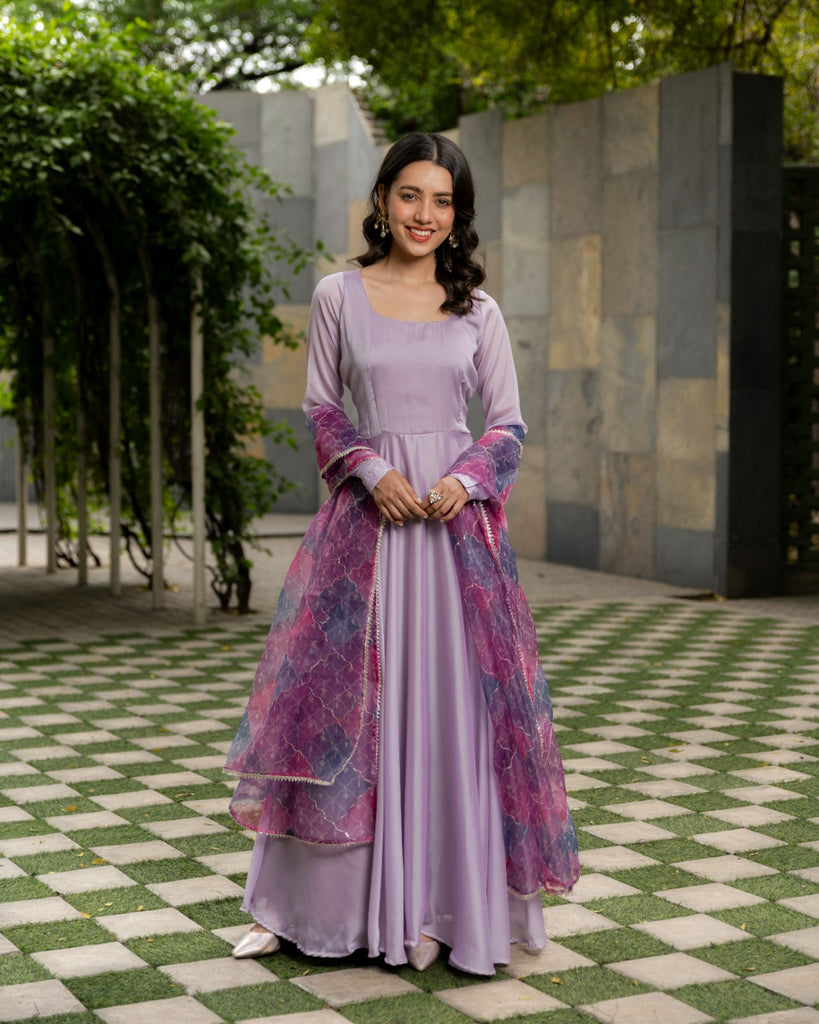 Lilac Drape Dress – The Anarkali Shop