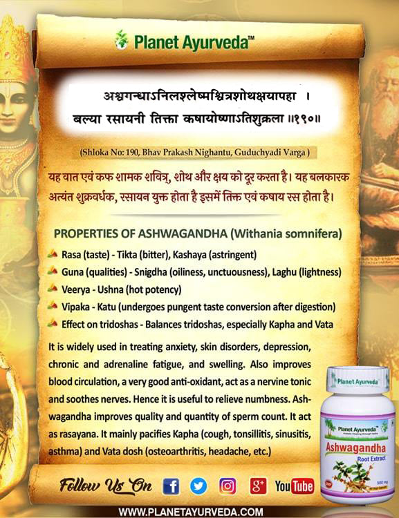 Authentic Ayurveda Information, Classical Reference of Ashwagandha