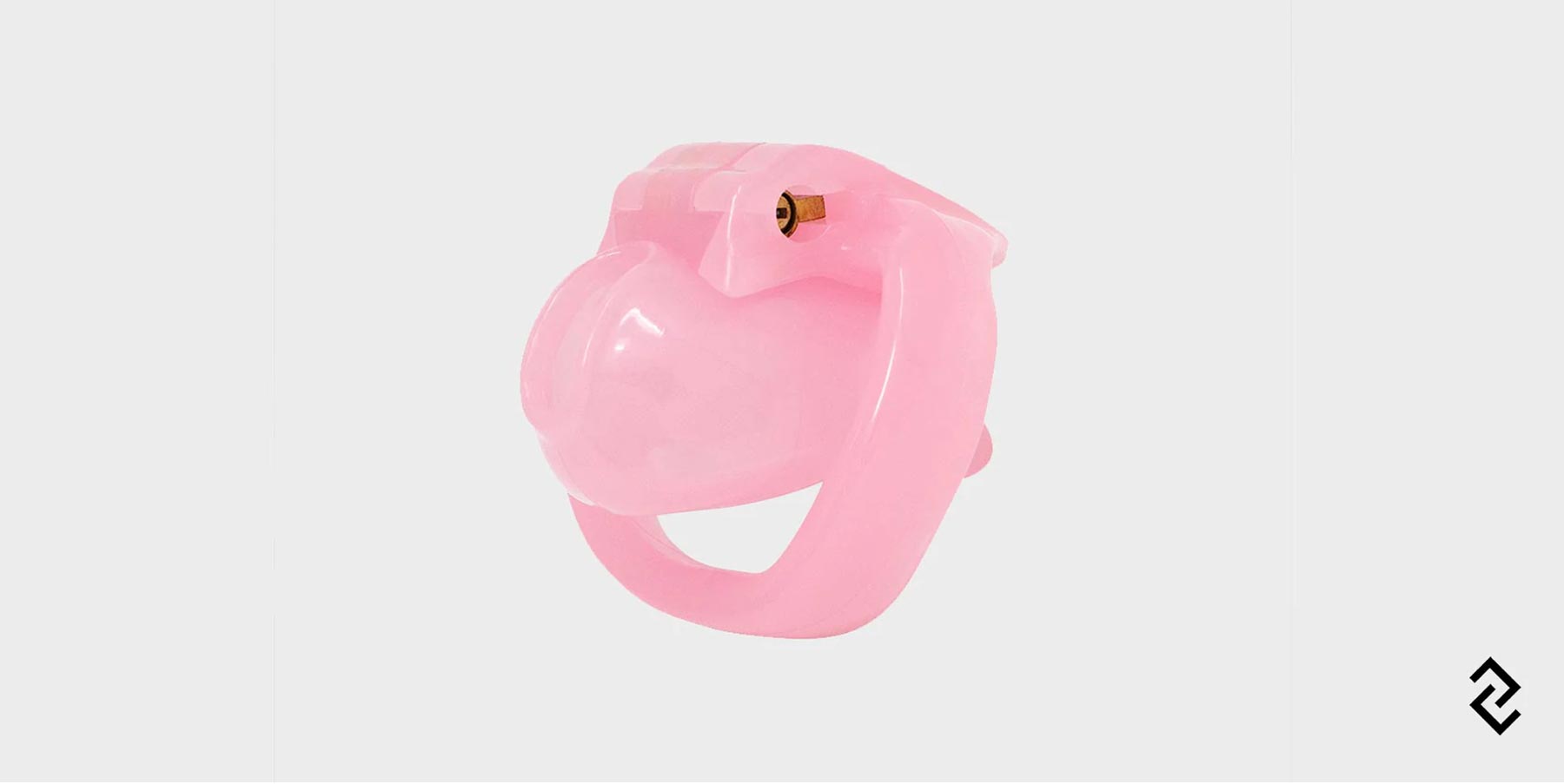 Super short pink chastity cage with lock