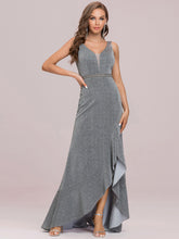 Load image into Gallery viewer, Color=Grey | Women&#39;S Evening Dress With Fishtail Silhouette-Grey 6