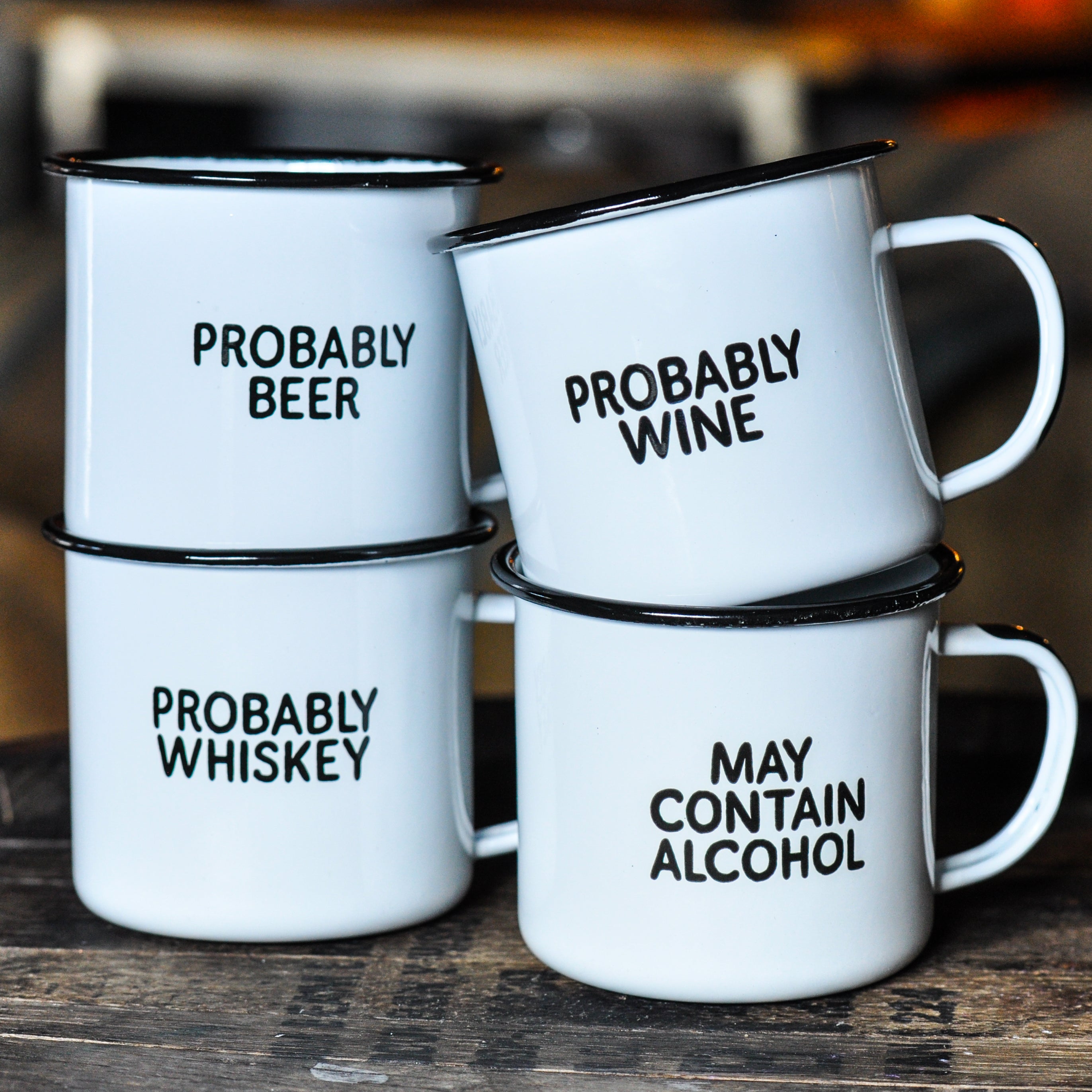  PROBABLY WHISKEY, Enamel Coffee Mug