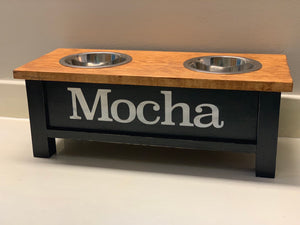 Personalized Dog Bowl Stand - Double Bowls