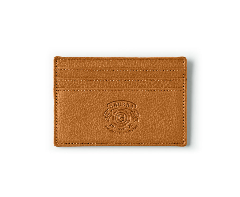 Monogram Pebble Leather Card Wallet Slim Wallet 