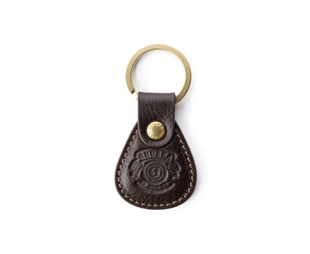 Duvall Leatherwork Large Leather Key Fob Black and Brass