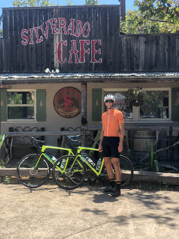 Zac Barbiasz biking through California