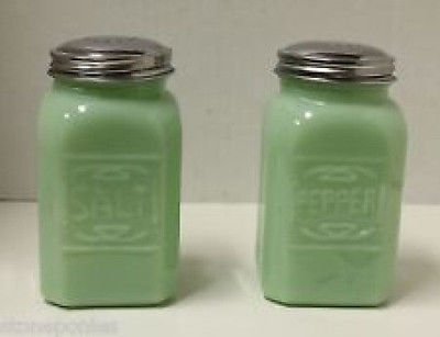 green salt and pepper shakers