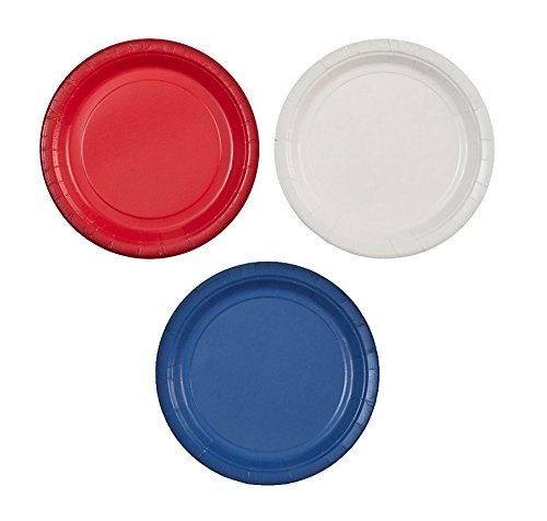 red white paper plates