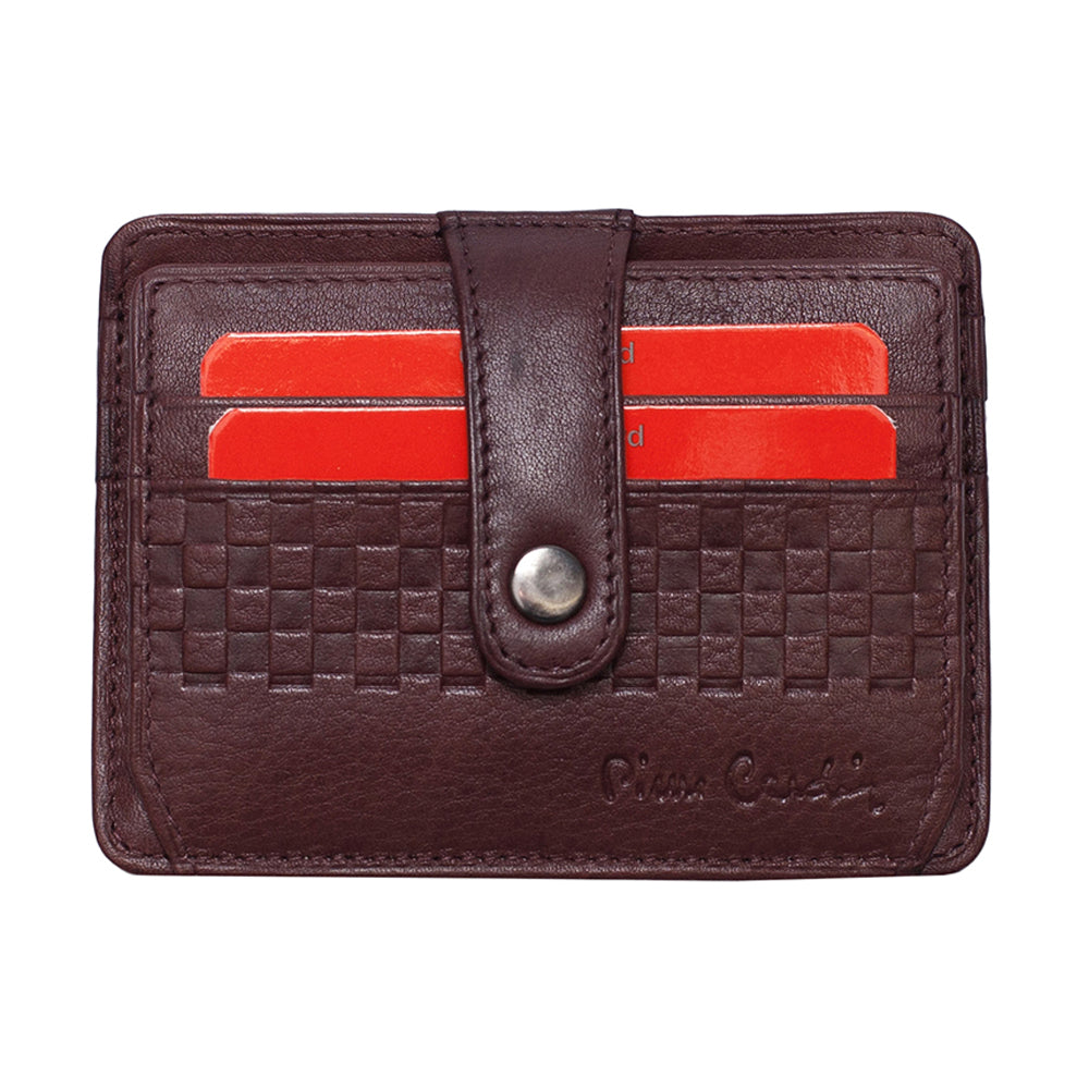 Port card barbati din piele naturala Pierre Cardin GPB007, Burgundy