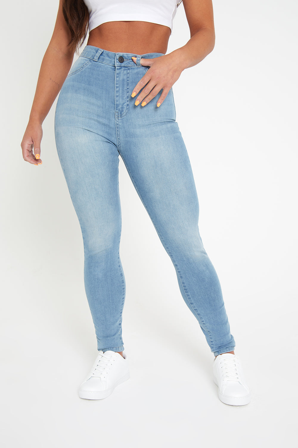 High Waisted Jeans Light Blue - TAILORED ATHLETE