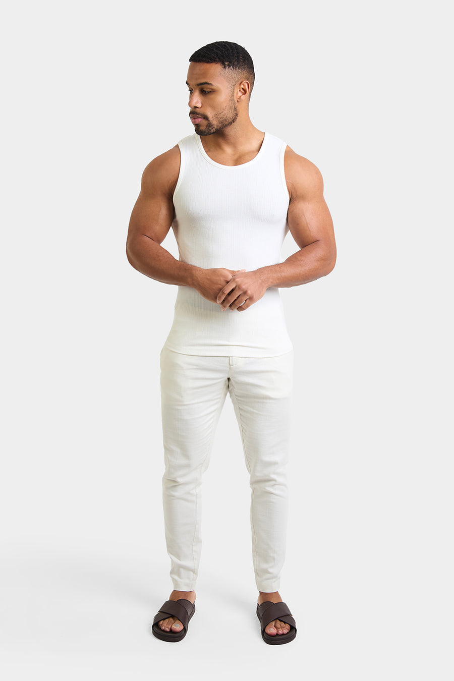 Ribbed Vest in White - TAILORED ATHLETE - USA