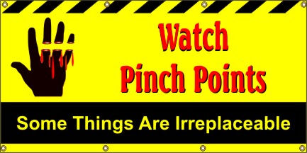 pinch points things safety banner