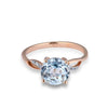 Jewelry Set For Woman Pure 14K 585 Rose Gold Sparkling Sky Blue Topaz Diamond Earrings Ring Pendant Set Fine Jewelry - Mirage Novelty World