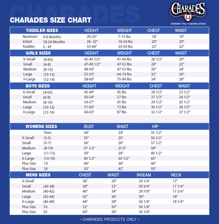 Size Charts – State Fair Seasons