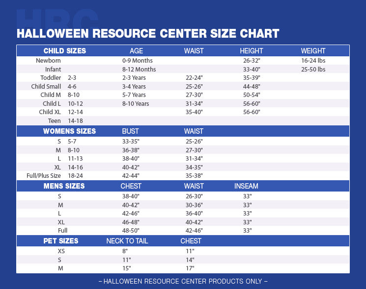 Size Charts – State Fair Seasons