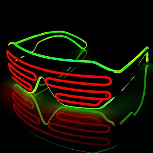 Neon Yellow/Red LED Grill Glasses