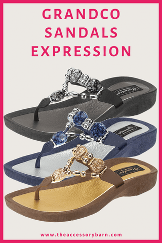 Grandco Sandals Expression. Black sole, Blue sole and Brown Sole